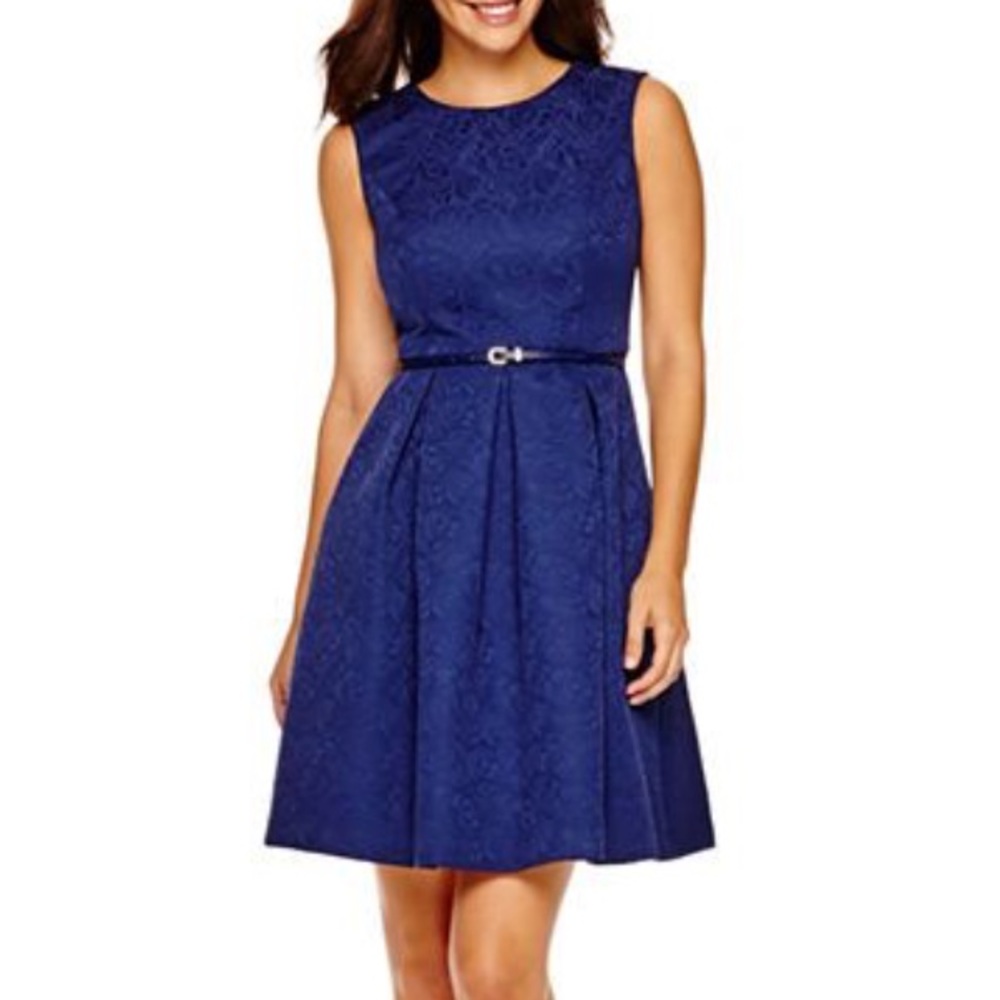 Liz Claiborne Jacquard Fit & Flare Dress